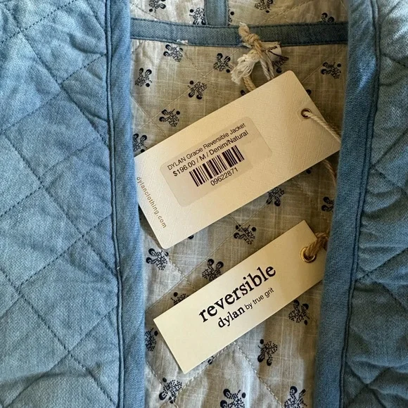 Dylan Los Angeles Reversible Blue Quilted Jacket Medium NWT - Picture 8 of 9